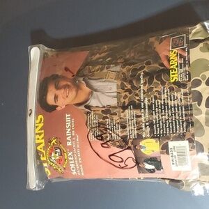 Stearns Soflex Sz. L Waterproof Camouflage Jacket & Bib Pants